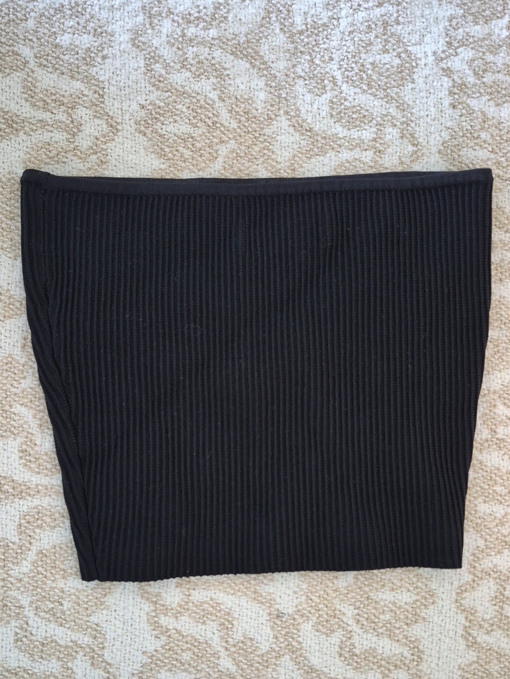 Babaton Black Ribbed Mini Tube Top
